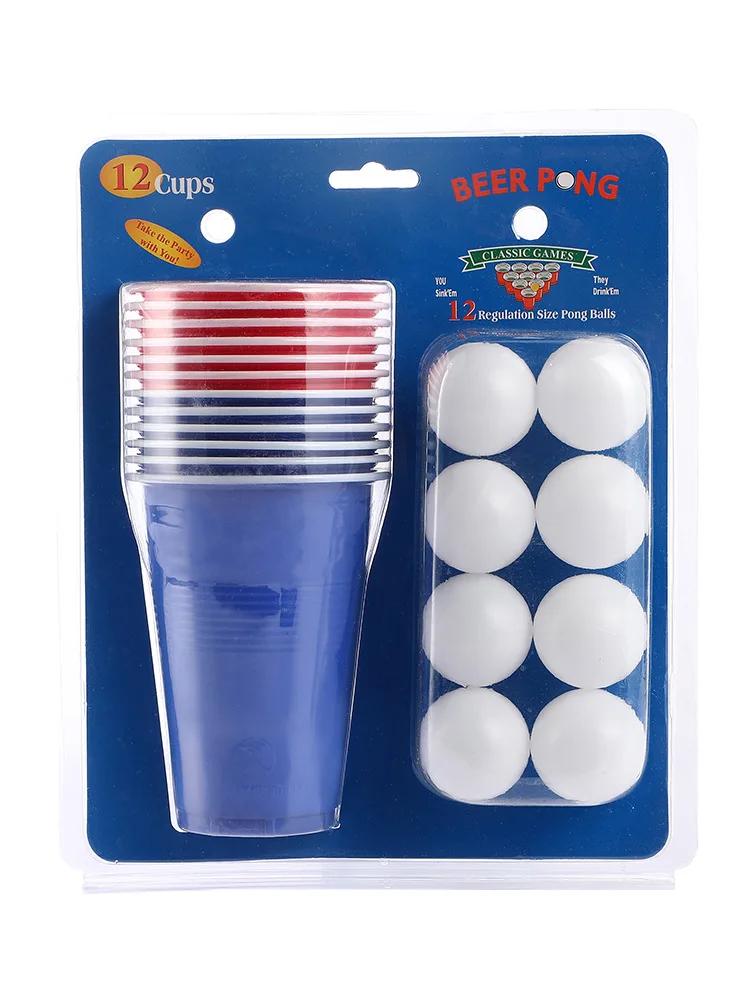 12/24 copos de cerveja pong conjunto beber copo jogo de tabuleiro festa em casa copos de plástico reutilizáveis copos vermelhos jogar jogos de mesa festa bar suprimentos - Image 1