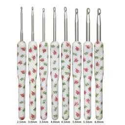 Kit de agulhas de crochê, ganchos de crochê, tricô ergonômico, porcelana azul e branca, costura, novo, 8 pcs, 2.5-6.0mm - Image 3