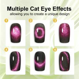 Olho de gato Magnético Unha Polonês Set, Rainbow Glitter, Starry Sparkle, Chameleon Laser, Misture Verniz, Semi-Permanente Nail Salon, Nós - Image 4