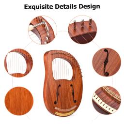 Ammoon-Madeira Lira Harpa com Carry Bag, Instrumento de Madeira Sólida Cordas, Tuning Wrench, Music Book, 16 Cordas, WH-16 - Image 2