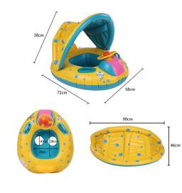 Inflável Swim Trainer para crianças, bóia do bebê, acessórios de praia, anel de piscina, natação infantil, pára-sol, anéis de assento círculo verão - Image 6