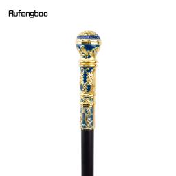 Luxo Single Joint Walking Stick, Punho Redondo, Bastão Decorativo, Halloween Crosier, Azul, Dourado, Cosplay Party, 93cm - Image 4