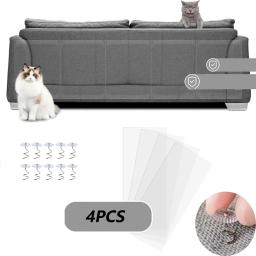 Cat Scratch Deterrent Tape, Protetor de sofá para gatos, Anti Cat Scratch Móveis Protetores, Inclui unhas fixas, Pacote 4 - Image 3