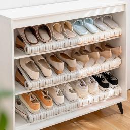 Ajustável Dustproof Shoe Racks, suporte dobrável simples para diferentes tipos de sapatos, Stock Double Deck Shoes - Image 5