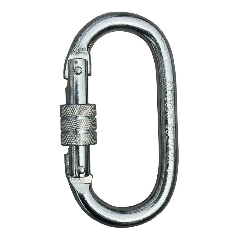Gancho mosquetão de aço forjado 23KN, Segurança profissional, Escalada de segurança Rope Lock, Ferramenta protetora de montanhismo - Image 1
