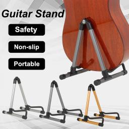 Guitarra portátil Stand Titular Universal Folding Liga Tripé Cordas Instrumento Musical Rack Titular Guitarra Peças & Acessórios - Image 1