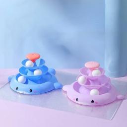 3/4 níveis gatos brinquedo torre faixas gato brinquedos interativos gato inteligência treinamento placa de diversões torre produtos para animais estimação gato túnel - Image 3