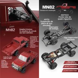 ZWN-Controle Remoto Retro RC Car com Luzes LED, 1:12 Simulação em Grande Escala, LC79, Camião 4WD Profissional, Modelo de Brinquedos, MN82 - Image 2