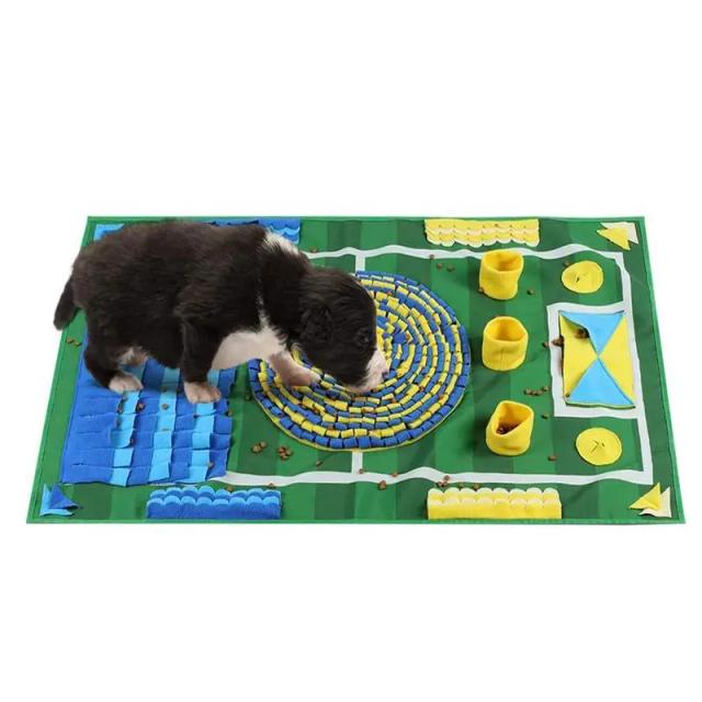 Futebol Temático Snuffle Mats para Cães: Tapete Interativo de Alimentação e Brinquedos Dog Puzzle para Treinamento de Cheiro