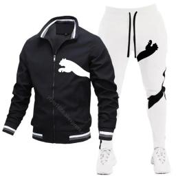 Conjunto de treino de beisebol masculino, jaqueta gola, moletom com zíper, calça emendada, roupas de corrida, novo, 2022, 2024 - Image 1