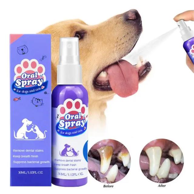 Spray Bucal Inovador para Pets: Cuidados Dentários e Removedor de Mau Hálito em 30ml