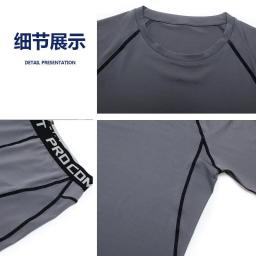 Ternos esportivos de compressão masculinos, conjuntos de corrida, secagem rápida, treinamento apertado, ginásio Fitness, traje de treino Rashguard, conjunto de roupas esportivas masculinas, novo, 2 peças - Image 5