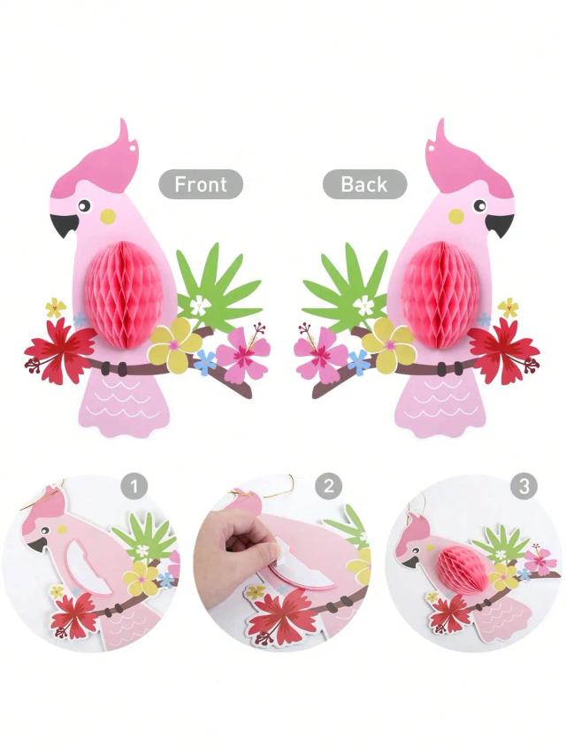 Conjunto de 6 Ninhos de Pássaro Havaianos para Decoração Tropical de Festas e Jardins
