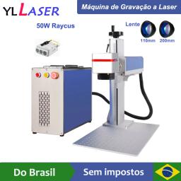 Fazer brasil 50w raycus máquina de marcação a laser de fibra portátil para todos os materiais com frete grátis - Image 1