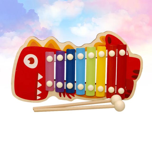 Caixa de Desenhos Animados Serinette: Piano e Xilofone de Madeira para Crianças Brinquedos Infantis Divertidos