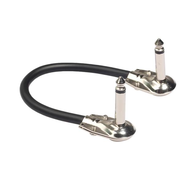 Cabo Patch de Guitarra 1/4 Polegada (6.35mm) com Ângulo Direito para Pedais de Efeito - Conector Masculino a Masculino
