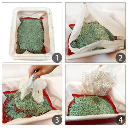 Forro de caixa descartável Cat Litter, Poop Net, Pet Waste Bag, limpeza rápida para todos os gatos, peneiração, 10 pcs - Image 4