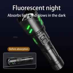 Lanterna led super poderosa, pode acelerar folhas, chama, tocha tática, à prova d'água, recarregável, lâmpada de trabalho ao ar livre, acampamento - Image 5
