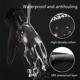 Luvas de ciclismo impermeáveis e à prova de vento para homens, tela de toque, bicicleta, scooter, equitação, ao ar livre, motocicleta, esqui, bicicleta, quente, inverno - Image 2