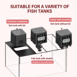 Alimentador automático de peixes com tela LCD LED, Grande capacidade, Timing inteligente, Alimentação Alimentar Tartaruga, 320ml - Image 3