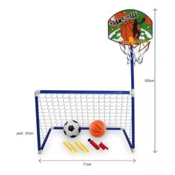 Trave Futebol e Basquete 2x1 2 em 1 com Bola e Bomba Pais e Filhos 791862 - Image 2