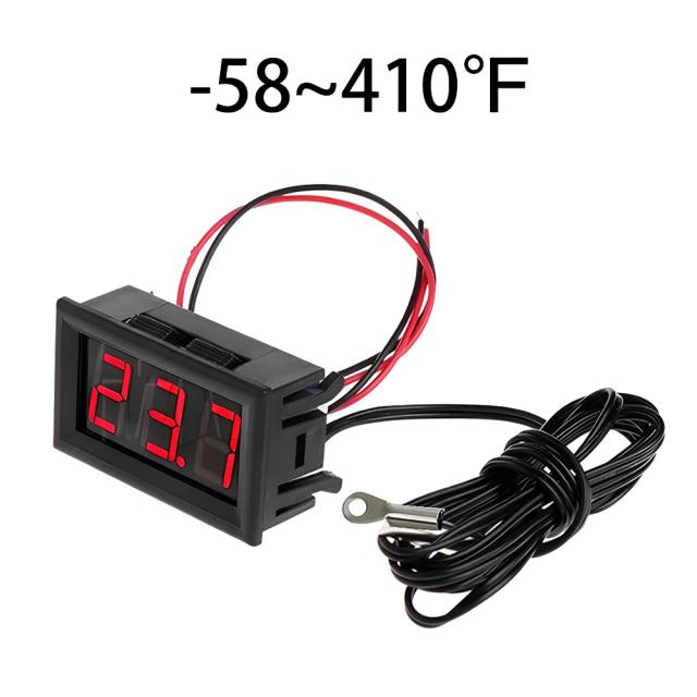 Termômetro Digital LED à Prova d'Água com Alta Precisão e Sondas NTC para Medição em Fahrenheit e Centígrado, DC 4-28V