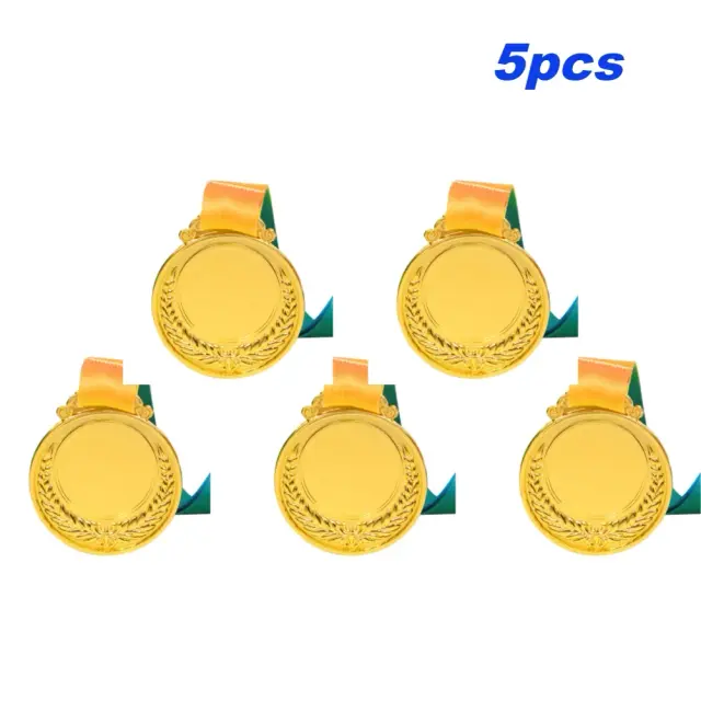 Prêmio Medalha Infantil com Fita de Pescoço em Ouro, Prata e Bronze para Eventos Escolares e Esportivos - Conjunto de 3 a 5 Peças