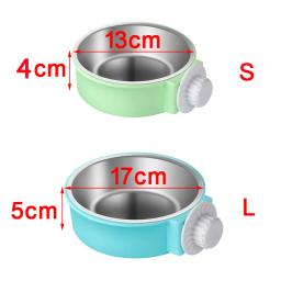 Aço inoxidável Pet Feeding Bowl, Pendurado antiderrapante gatos e cães Food Bowls, Alimentador de água para cachorros, Pendurado na gaiola, Suprimentos para animais - Image 3