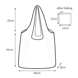 Grande bolsa de compras dobrável, Eco Bag reutilizável, Sacos de armazenamento portátil de frutas e legumes, Bolsa de impressão de gato - Image 6