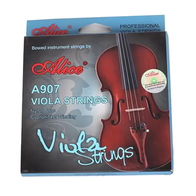 Corda de Viola Alice A907: Transparente, Nylon Core, Cupronickel Ni-Fe com Enrolamento Brilhante