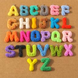 Pingentes Alfabeto para Fazer Jóias, 26 Letras, Flor Rosa, Amuletos Iniciais Criativos, Brincos e Colares, Acessórios DIY, A-Z, 10 unid - Image 1