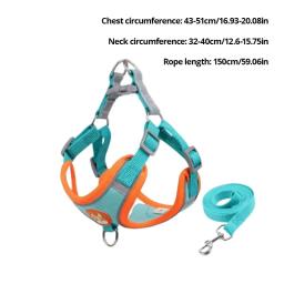 Ajustável Sem Puxar Pet Reflective Dog Harness Chumbo Andando Correndo Trelas Cat Chest Strap Vest Leash - Image 6