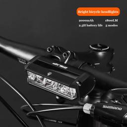 Recarregável LED bicicleta luzes, lanterna, ciclismo ao ar livre, acessórios de bicicleta, scooter elétrico, 3 LEDs, 1800LM, 2000mAh - Image 2