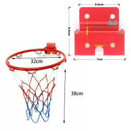Basquete e Rede de Parede Interior, Metal Pendurado com Gol, 4 Aro, Mini Acessórios para Exercícios Domésicos, 32cm - Image 4