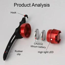 Lâmpadas de aviso de segurança para ciclismo, luz traseira leve para bicicleta, brilho, led, luz traseira para mtb, acessórios de ciclismo - Image 3