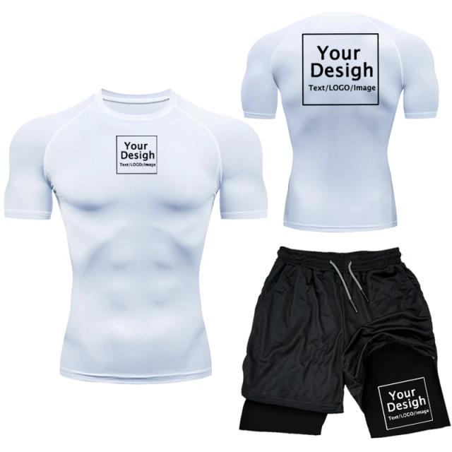 Camisa de Ginástica Personalizada com Logotipo e Shorts de Treino Secagem Rápida e Respirável para Homens