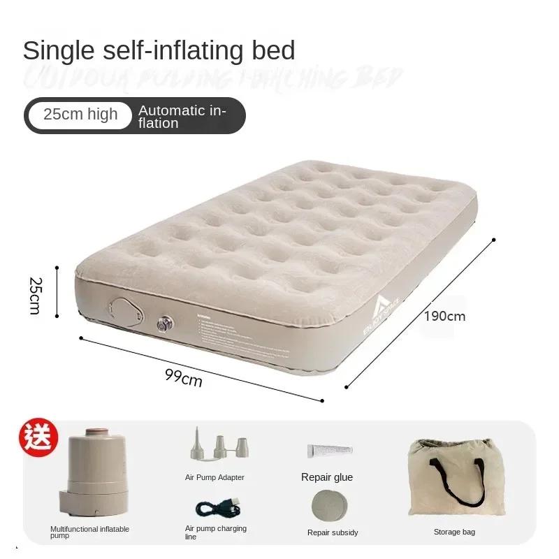 Colchão exterior auto inflável ultraleve, tapete de ar inflável único para dormir, bomba embutida, equipamento de viagem, acampamento - Image 1