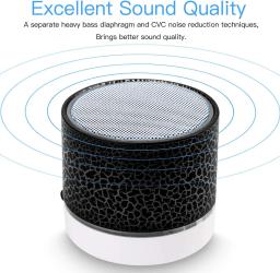 Mini alto-falante Bluetooth sem fio portátil, Rachado Super Bass Stereo, Recarregável com luzes LED, AICase, Novo, 2024 - Image 2