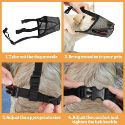 Ajustável anti-latido pet boca focinho, máscara de malha para cães, focinhos respiráveis para cães, alças de nylon, acessórios para cães - Image 3