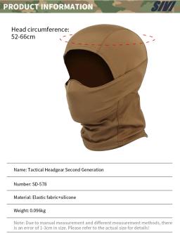 Windproof Outdoor Tactical Mask, Silicone Head Hood, Half Face, Windproof Chapelaria, Airsoft Hunting, CS Game, Sunscreen Cap - Image 2
