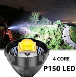 Mais novo 10000LM recarregável de alta potência lanterna led ultra-longa distância de iluminação holofote p150 led poderosa tochas - Image 3