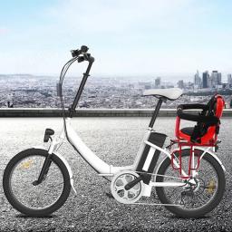 Criança assento traseiro com pedal e almofada do assento para crianças, cadeira de bicicleta, portador do bebê, criança bicicleta segurança - Image 2