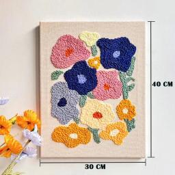 Kit de bordado flor para iniciantes, agulha perfuradora, fios de pintura, caneta mágica ajustável, aro para tapete, moldura do ponto cruz, ferramentas DIY - Image 4