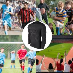 Proteção de segurança esportiva engrossar engrenagem futebol goleiro camisa camiseta ao ar livre cotovelo camisas de futebol colete protetor acolchoado - Image 4