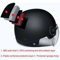 Capacete de motocicleta ajustável com viseira, capacetes de ciclismo antichoque, óculos destacáveis antiofuscantes, dureza 2H, chapéu de segurança anti-UV - Image 5