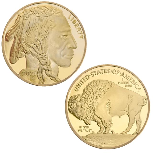 Moeda Comemorativa Buffalo dos Estados Unidos Banhada a Ouro: Presente Criativo para Colecionadores e Decoração de Interiores