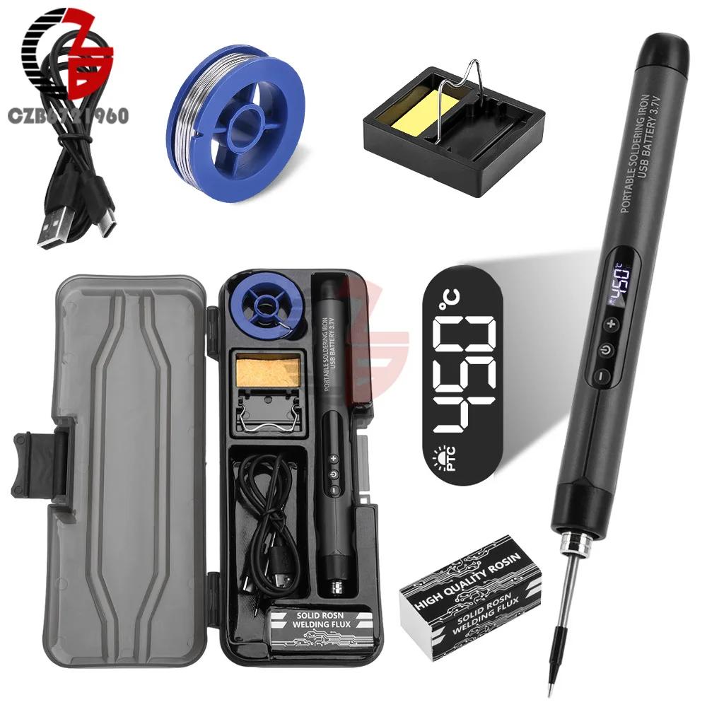 Conjunto de ferro de solda elétrico USB sem fio, Temperatura ajustável, Aquecimento rápido, Ferramentas portáteis digitais inteligentes - Image 1