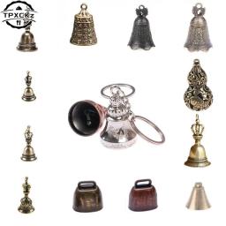 1pc latão artesanato sino mágico vento sino tibetano bronze sino chaveiro pingente presente criativo decoração de casa - Image 1