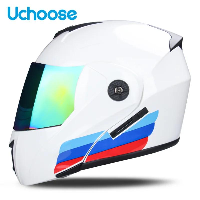 Capacetes unissex Racing Motobiker Flip Up, Capacete de Motocicleta, Rosto Inteiro, Lente Dupla Modular, Seguro, Homens, Mulheres, Adulto, 2021 - Image 1