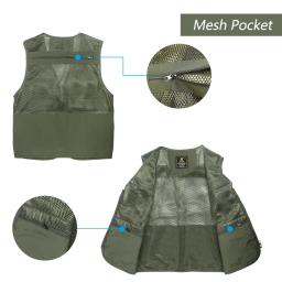 Colete de pesca respirável colete de malha de viagem de pesca com bolsos com zíper colete de trabalho de verão para atividades ao ar livre - Image 5